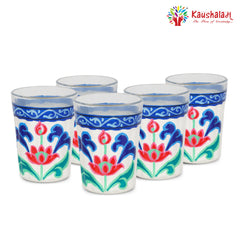"White Lotus"  Hand painted Tea set with Cart