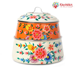 Hand Painted 2 Tier Lunch Box - BLOOM