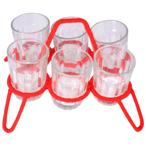 Cutting Chai Tea Glasses with Stand - Simply Kitsch Red
