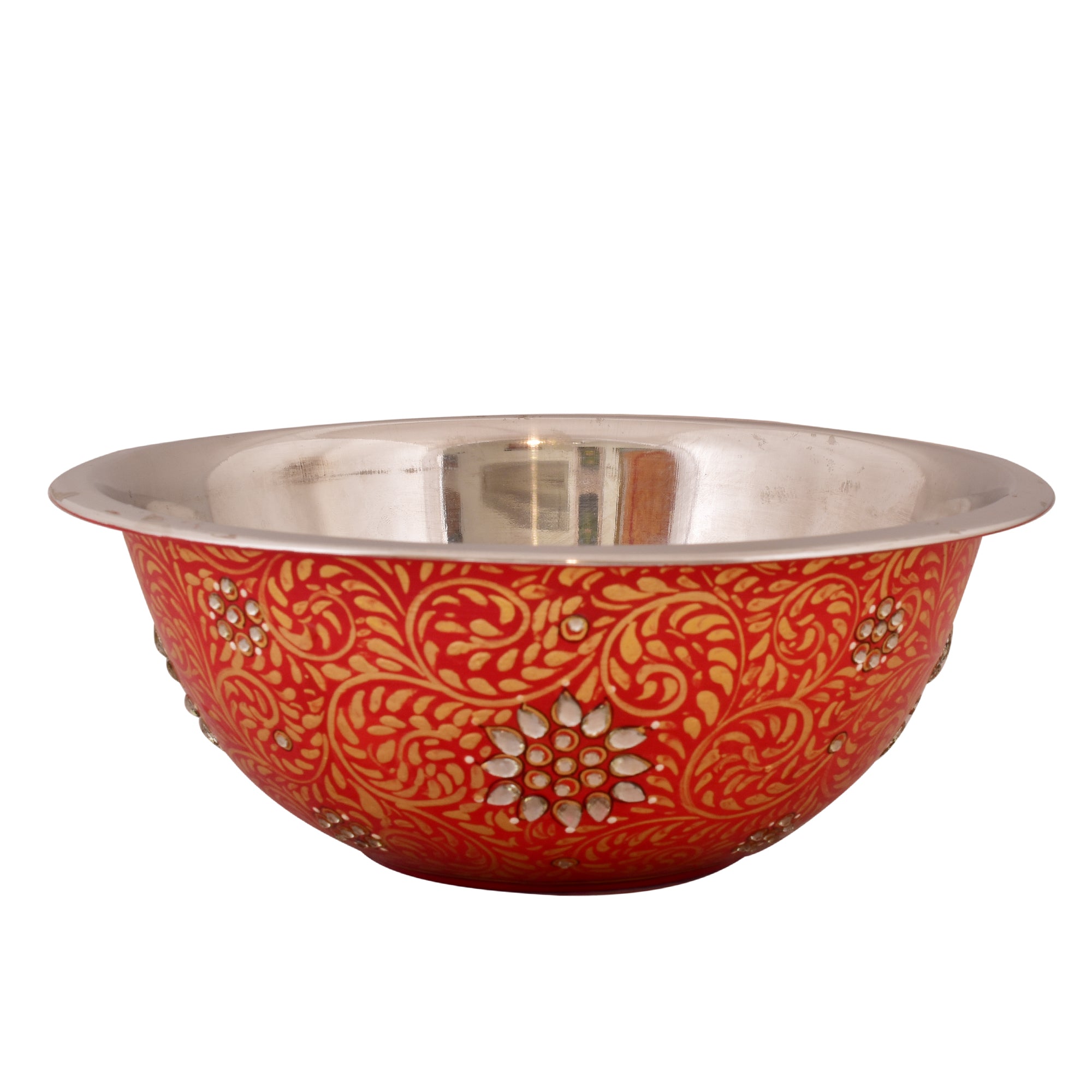 Hand painted Serving Bowl: Red Salad Bowl