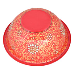Hand painted Serving Bowl: Red Salad Bowl