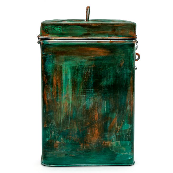Hand Painted  Canister ( OLD STYLE): ANTIQUA GREEN