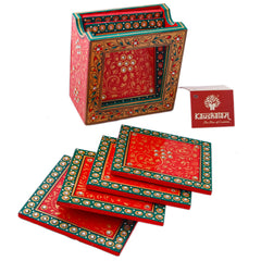 Hand Painted Coasters - Royal series, Mughal Art