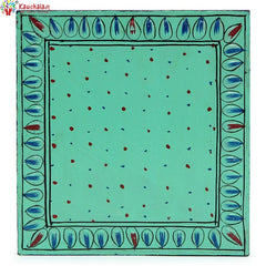Hand Painted Coasters - Aqua Green, Mughal Art