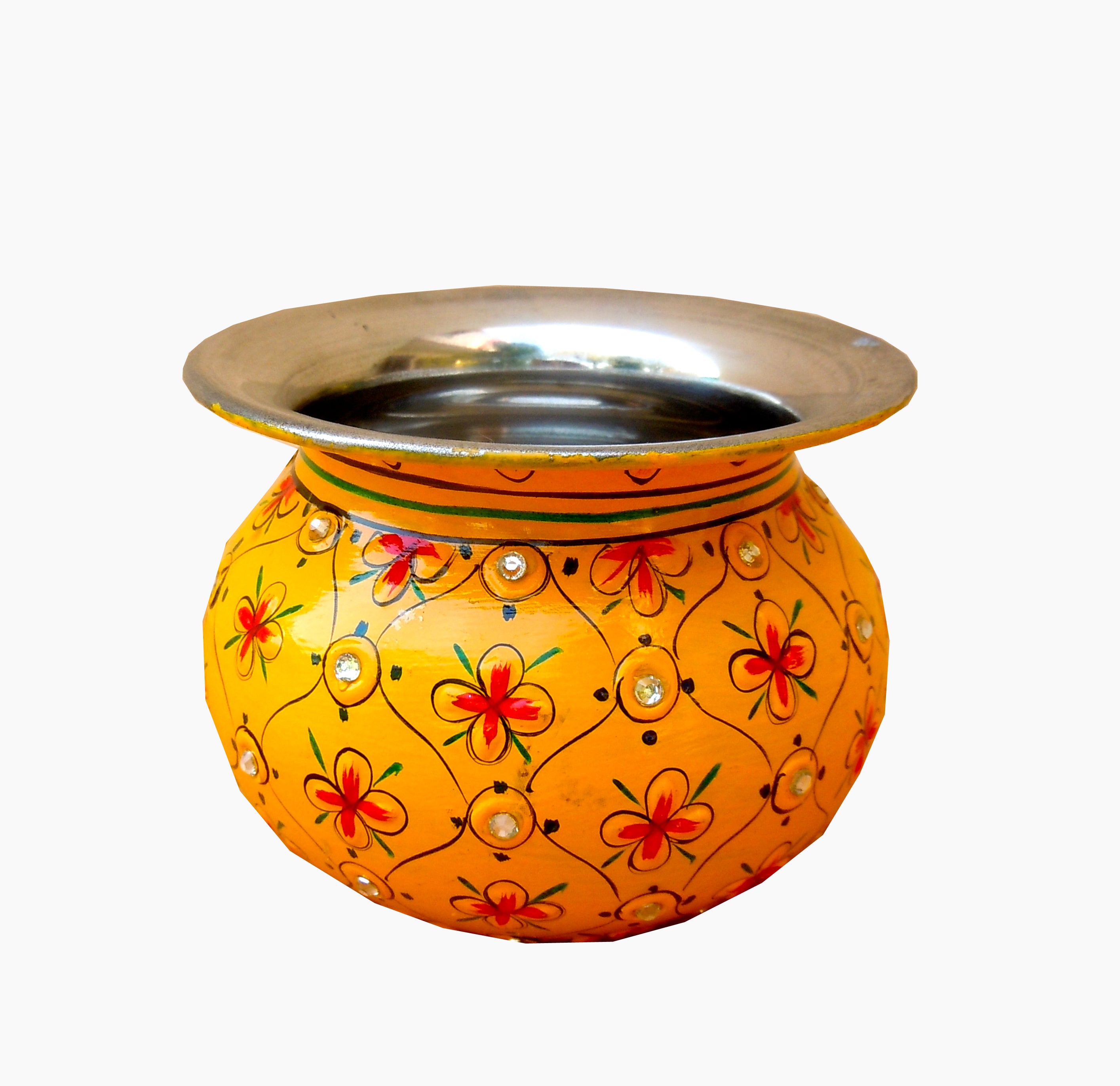 Ethnic Crystal Kalash - yellow, Vase, sugar pot