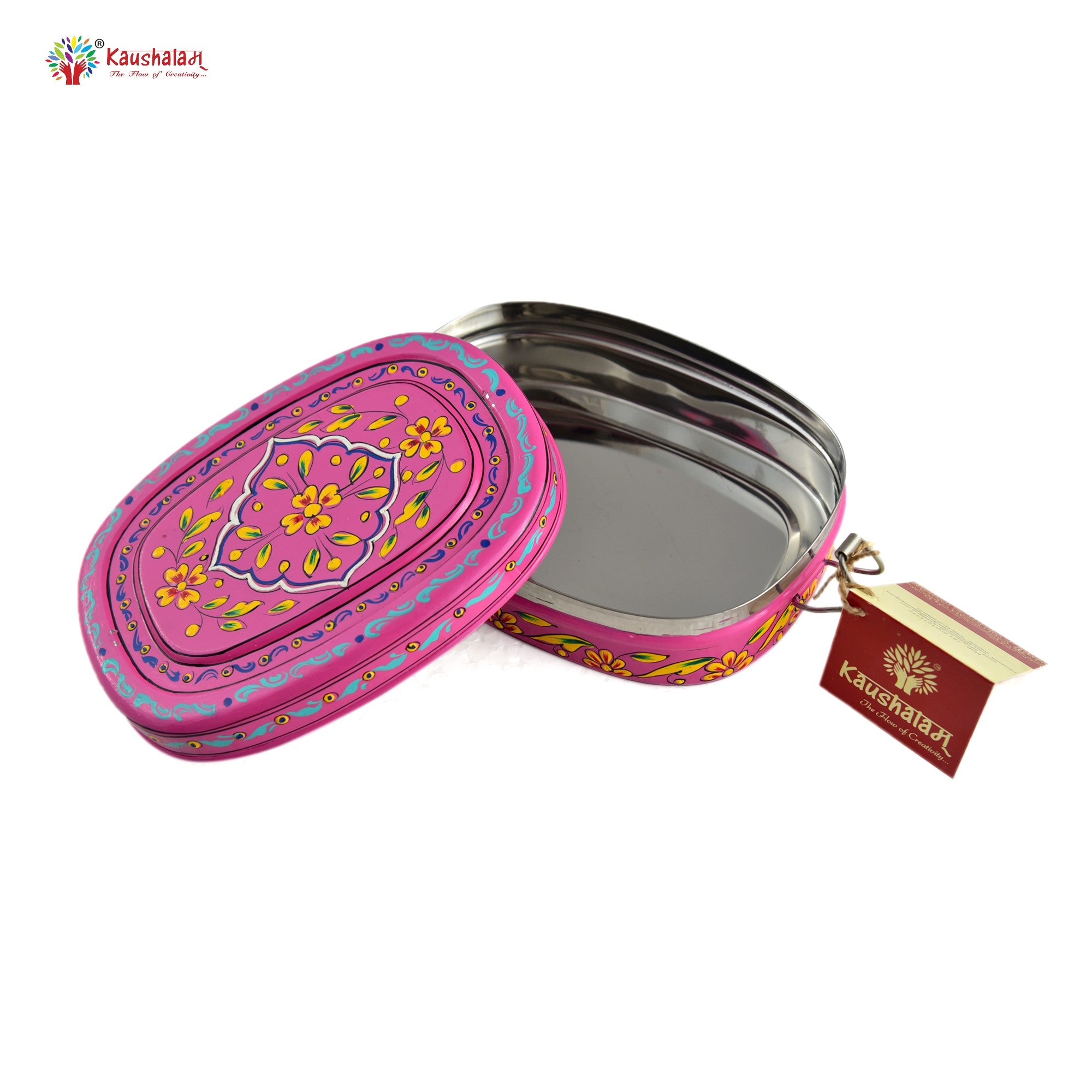 Hand Painted Lunch Box , Bento Box : School Lunch Box: Pink