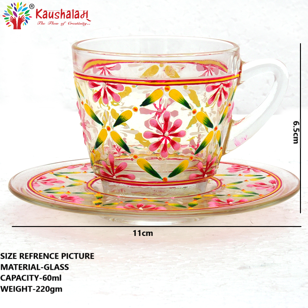 Hand Painted Tea Cup & Saucer set of 6