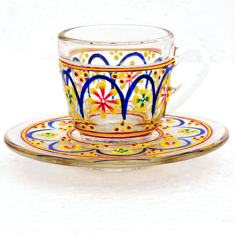 Hand Painted Cup & Saucers set of 6