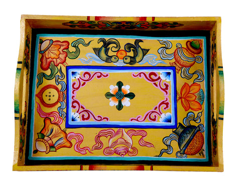 Hand Painted serving tray in mdf : Ladakhi art work