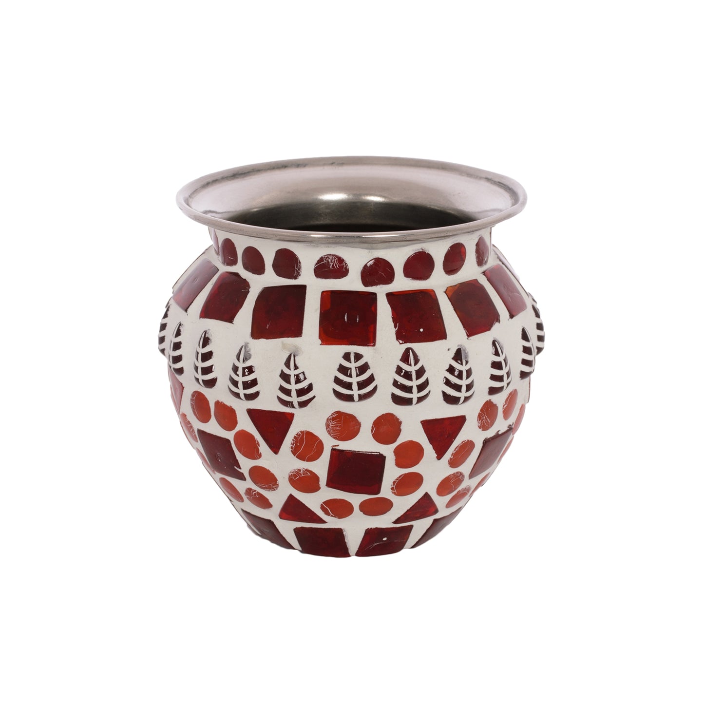 Mosaic Vase, Kalash, Sugar Bowl : Green Mosaic Pot
