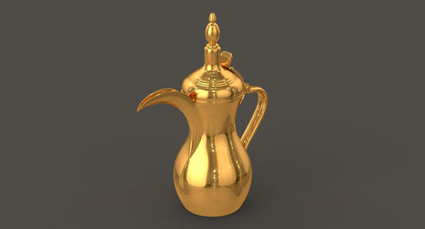 Majestic Brass Coffee pot- Arabic Dallah Coffee Pot, Great Arabic brass décor,