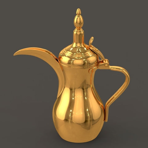 Majestic Brass Coffee pot- Arabic Dallah Coffee Pot, Great Arabic brass décor,