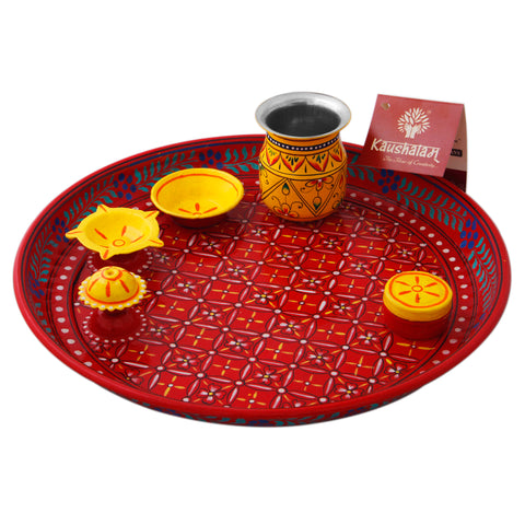 Hand Painted Puja Thali