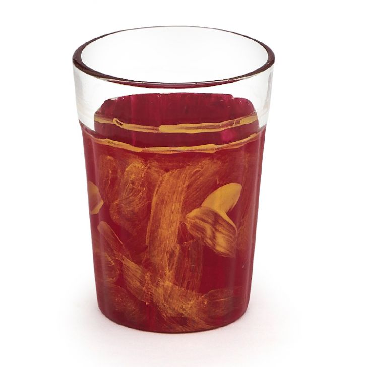 Hand Painted Tea Glass set of 6- Red Antiqua