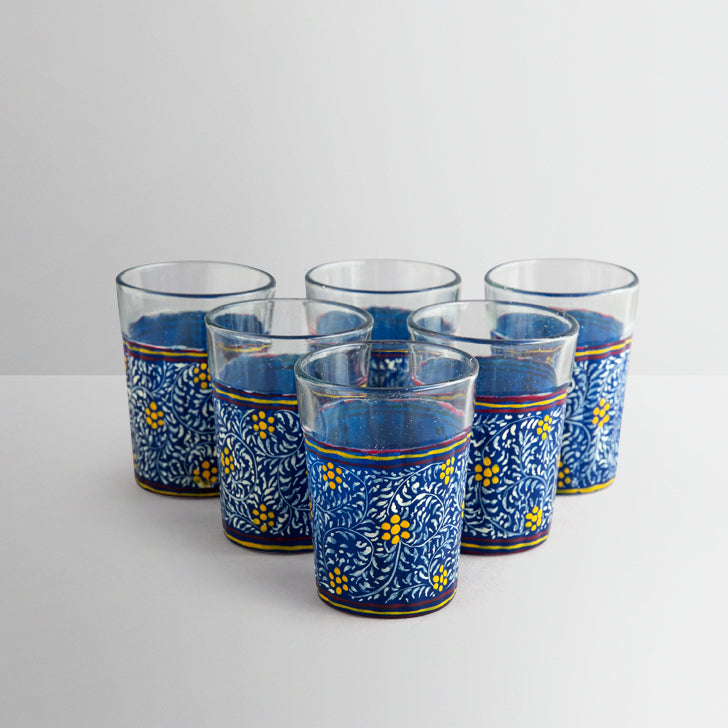 Hand Painted Tea Glass set of 6