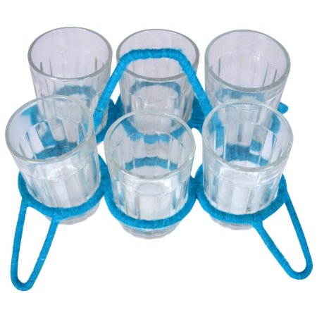 Cutting Chai (Tea) glass with stand : Simply Kitsch Firozi