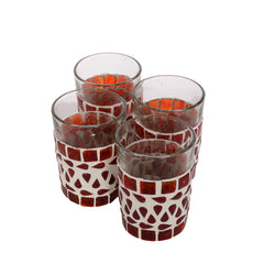 Mosaic Tea Glass Set : Red