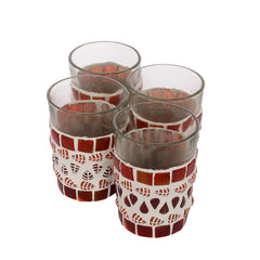 Mosaic Tea Glass Set : Red