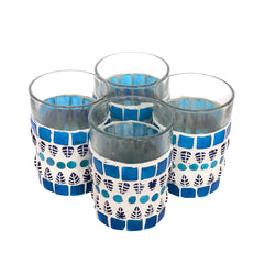 Mosaic Tea Glass Set of 4 : Blue