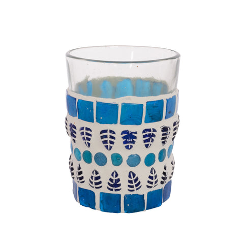 Mosaic Tea Glass Set of 4 : Blue