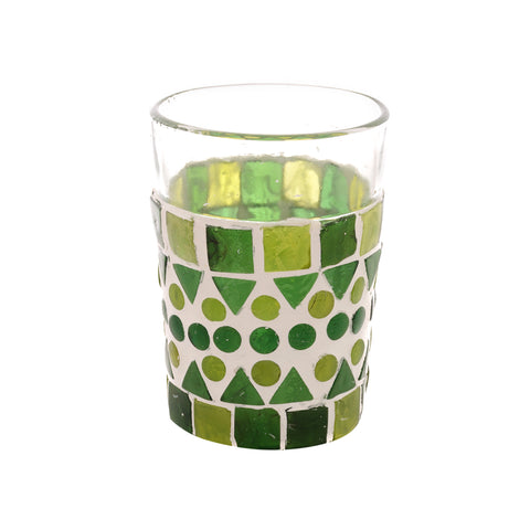 MOSAIC TEA GLASS SET OF 4: GREEN