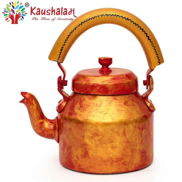 Hand Painted Kettle : Red Antiqua