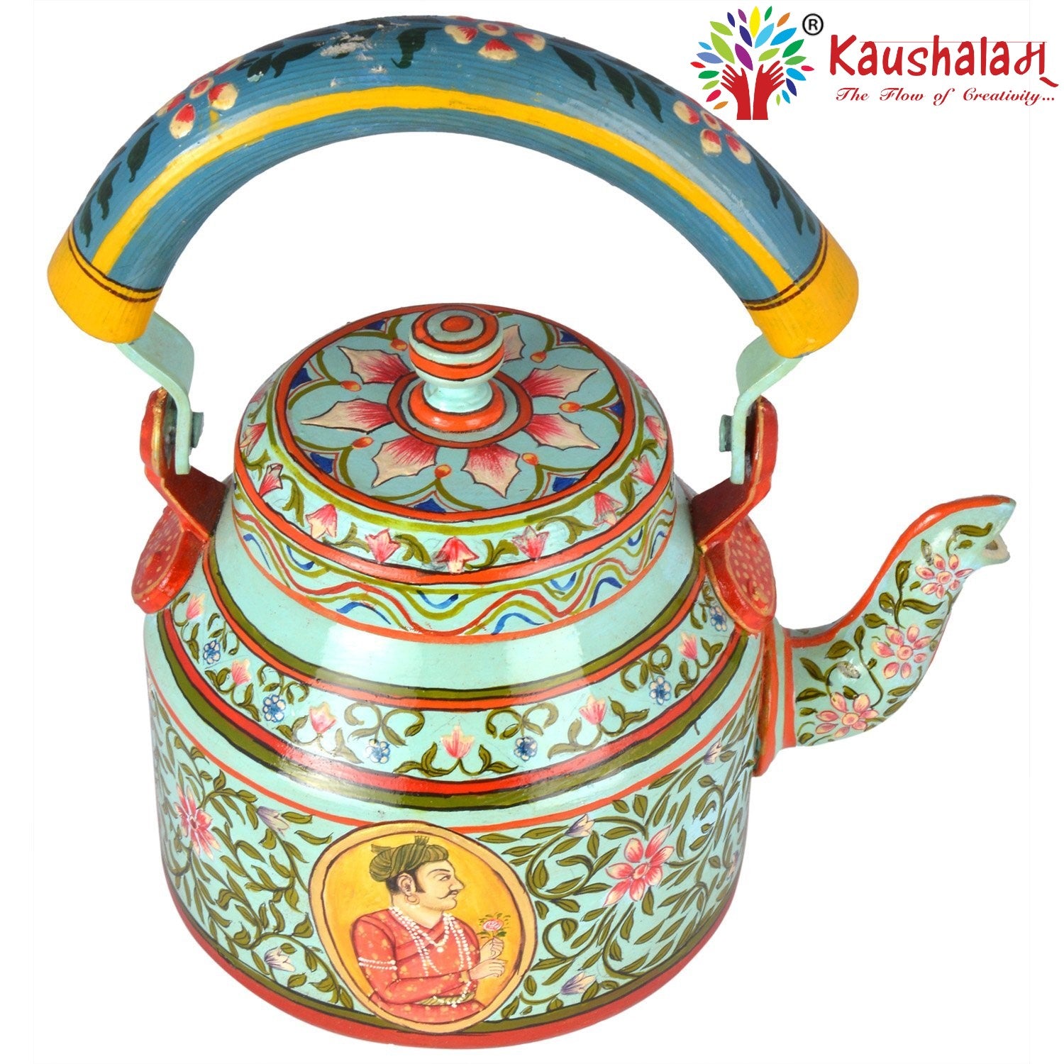 Hand Painted Kettle :  The royal King-Queen
