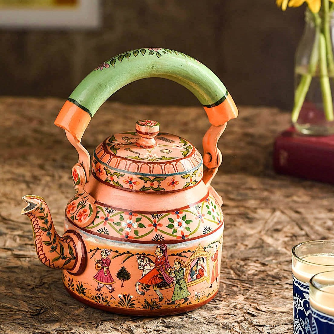 Hand Painted Kettle : The Indian Wedding