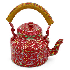 Hand Painted Kettle : Red Petals