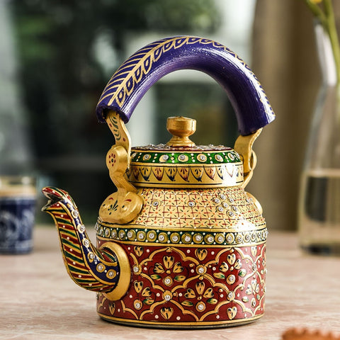 Vintage Brass Tea Kettle With Lid Indian Tapri Chai Kettle Brass Home Decor