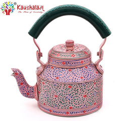 Kaushalam Hand painted tea kettle : Pink City, Festive Gift, Gift for Her, Christmas morning tea pot