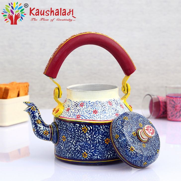 Hand Painted Kettle : Blue Bliss