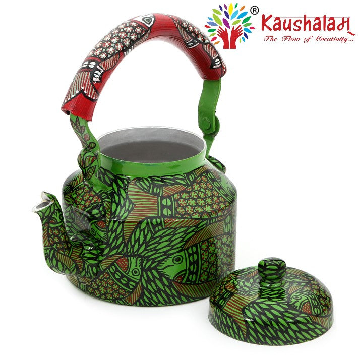 Hand Painted Kettle : Green Pond