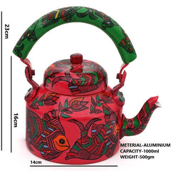 Hand Painted Kettle : Pink Fish
