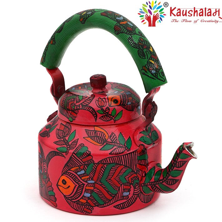 Hand Painted Kettle : Pink Fish