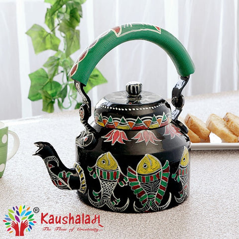 Kaushalam Hand Painted Stainless Steel Induction Cooktop Tea Pot