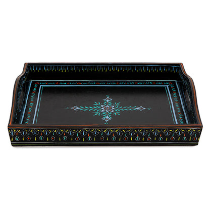 HAND PAINTED TRAY: BLACK