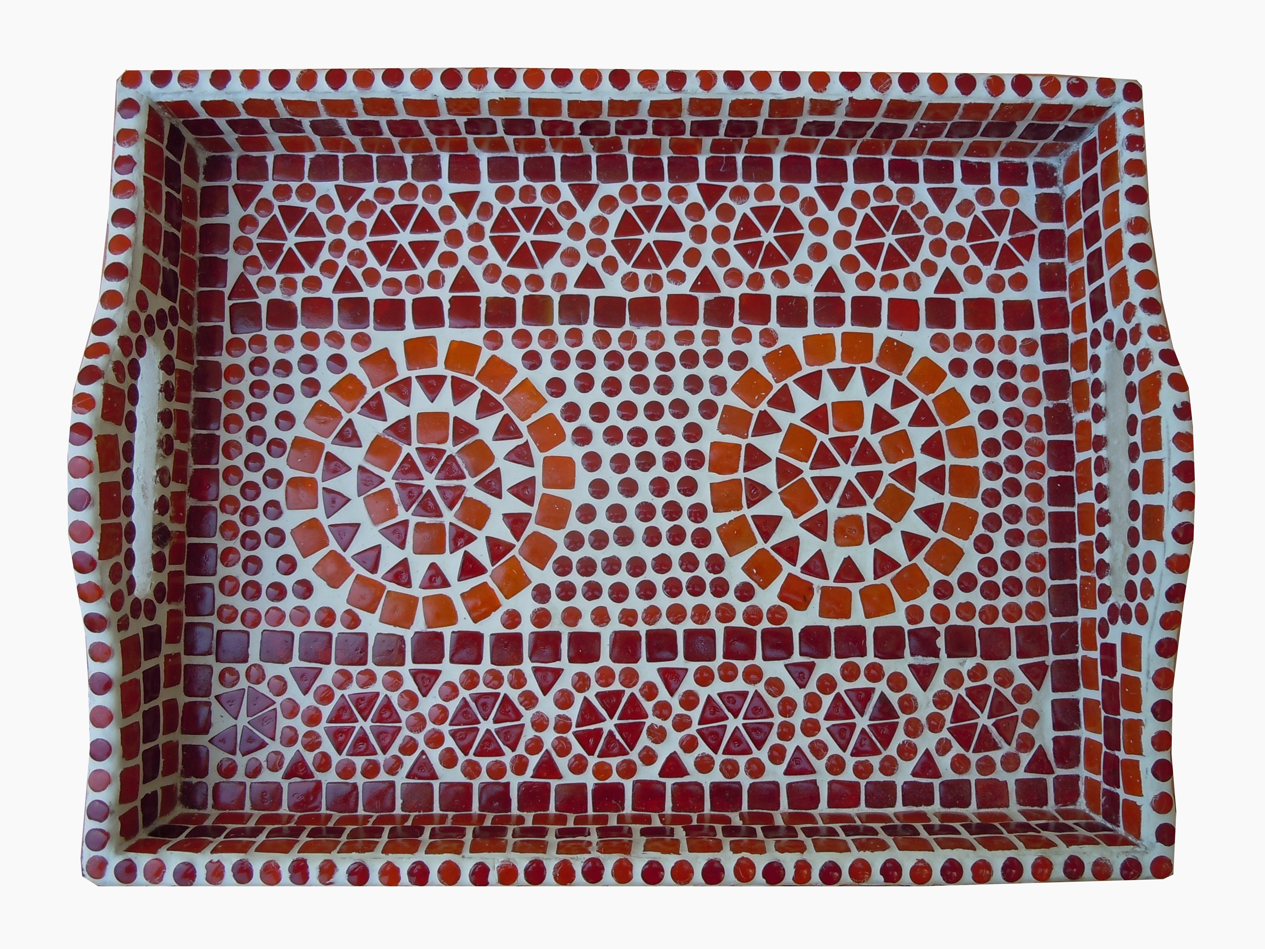 Serving Tray : Red Mosaic Art