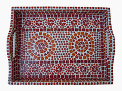 Serving Tray : Red Mosaic Art