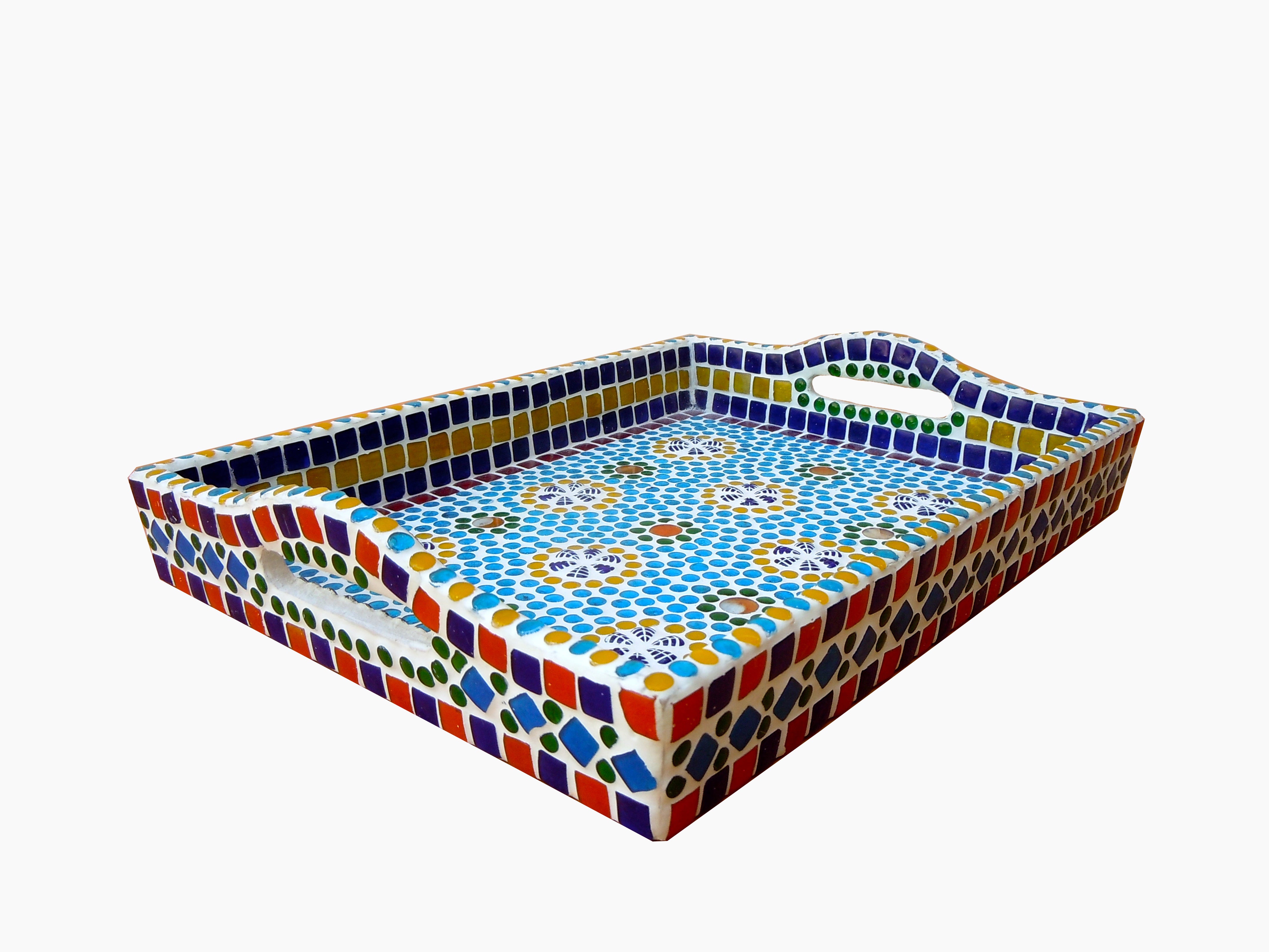 Mosaic Serving Tray : Multi Colored Handmade Tray