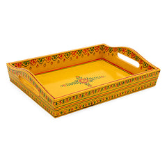 HAND PAINTED TRAY: YELLOW