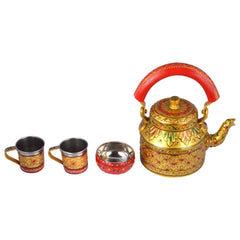 Tea set with 2 cups and a bowl : Golden glow