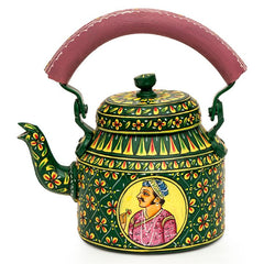 Kaushalam Tea Kettle with six glasses and stand: King & Queen