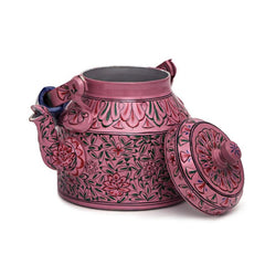 Kaushalam Tea Kettle with six glasses and stand: Pink Passion