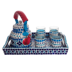 Kaushalam Mosaic Tea Set: Blue