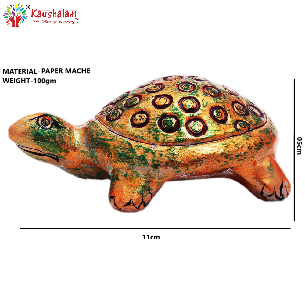 Good luck Paper Mache Turtle - feng shui  wish fulfilling turtle