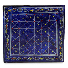 Hand Painted Coasters - Blue Mania, Mughal Art