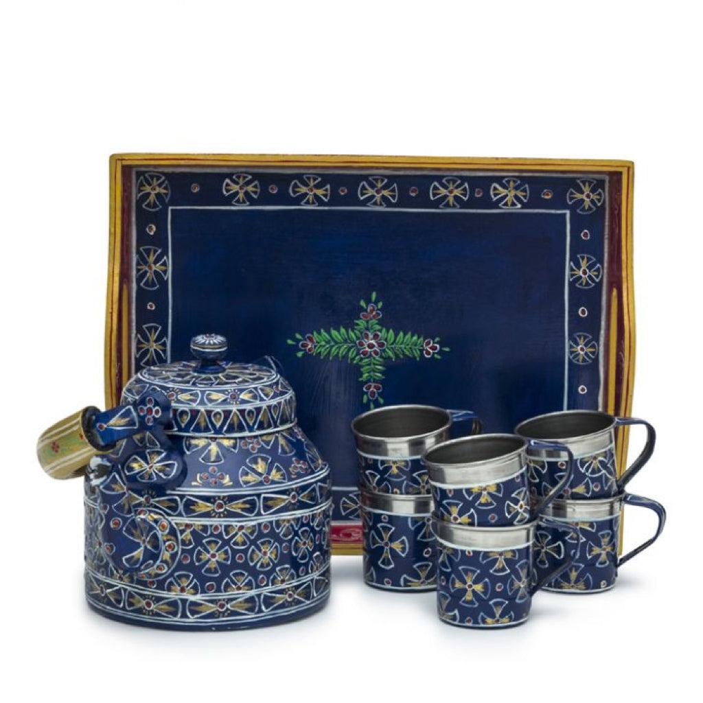 KAUSHALAM TEA SET: ROYAL BLUE