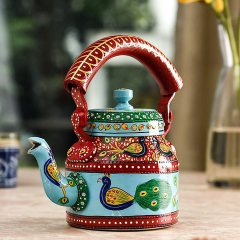 Electric Tea Kettle Hot Water Kettle for Tea and Coffee, Kaushalam Hand  Painted Kashmiri Art Kettles, Fathers Day Gift for Art Tea Lovers, 