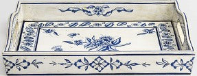 Hand Painted Serving tray set of 2 : Mughal Floral